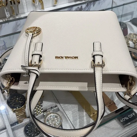 Michael Kors Jet Set Travel Extra-Small Top-Zip Tote Carryall  Bag
Light Cream - Picture 8 of 16